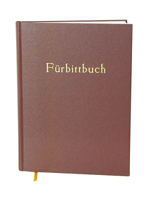 Fürbittbuch in rotem Leinen gebunden